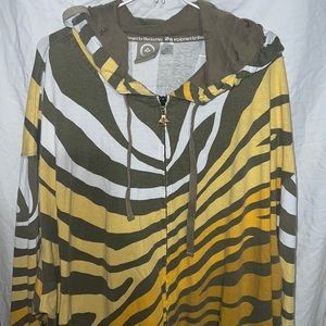 4XL lifted research tiger stripes hoodie full zip
